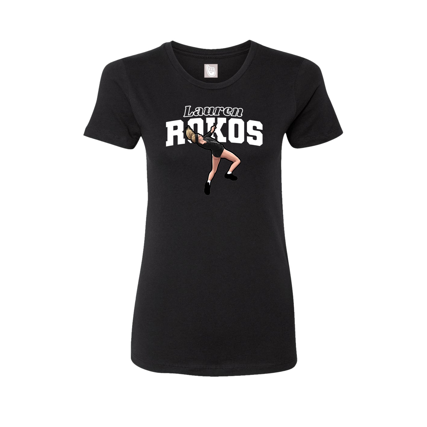Fitted Women's Tee — Name Arch in Black