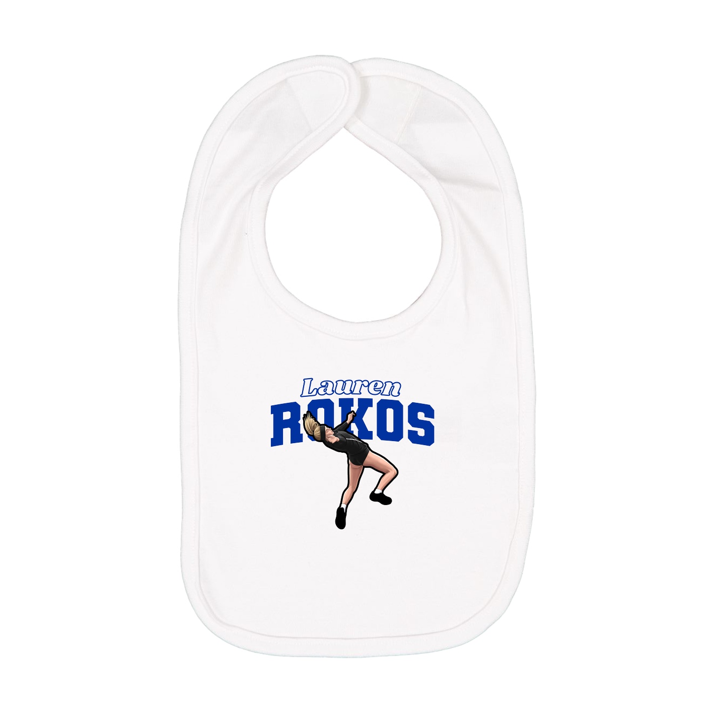 Infant Bib — Name Arch in White
