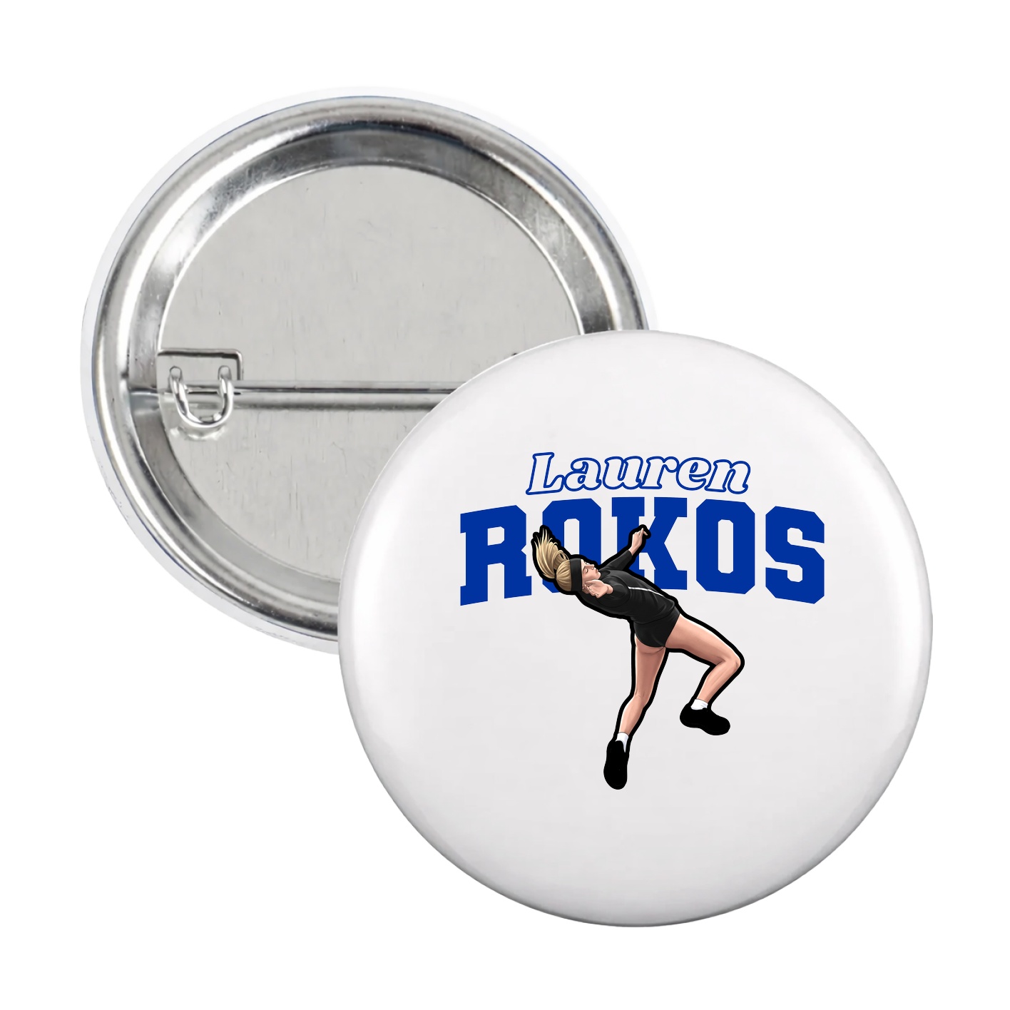 Game Day Button — Name Arch in White