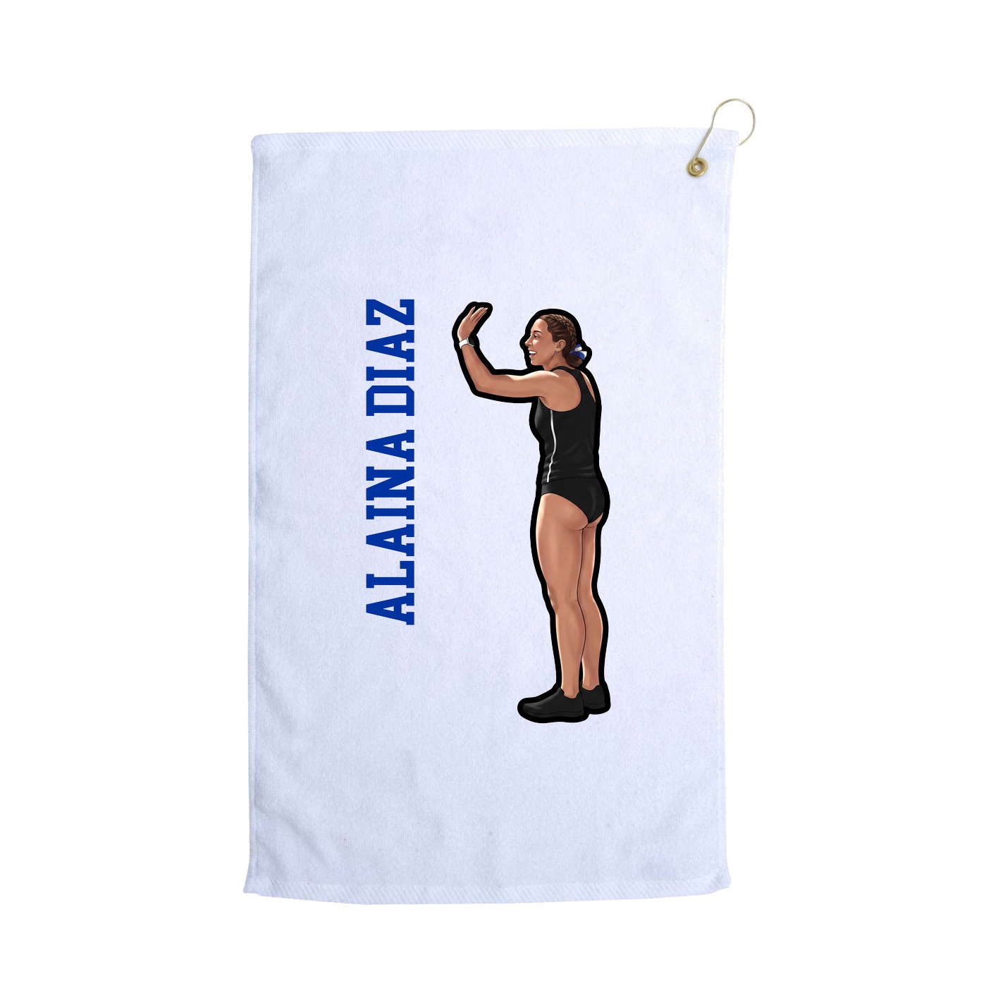 Golf Towel — Name Vertical in White