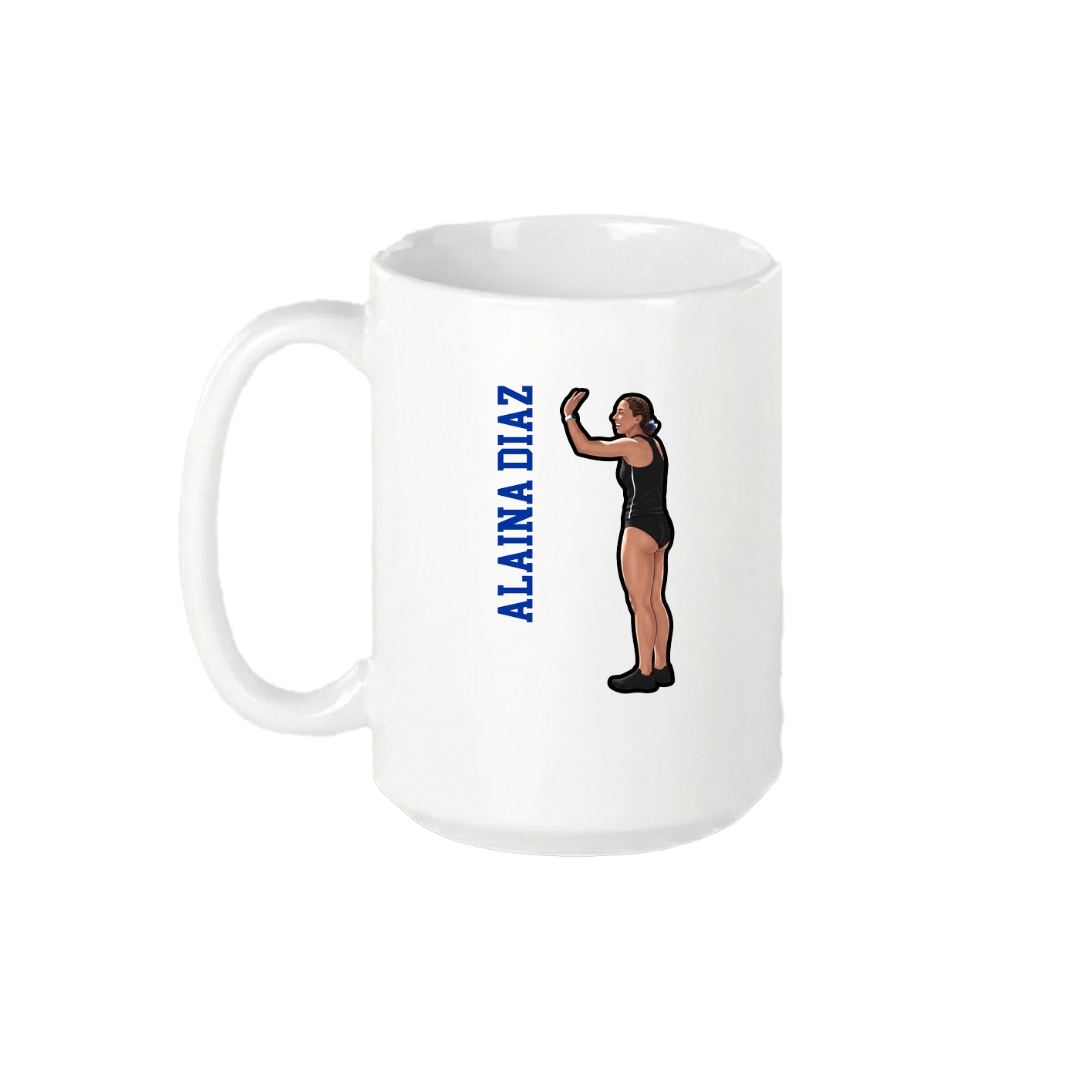 15oz Coffee Mug — Name Vertical in White
