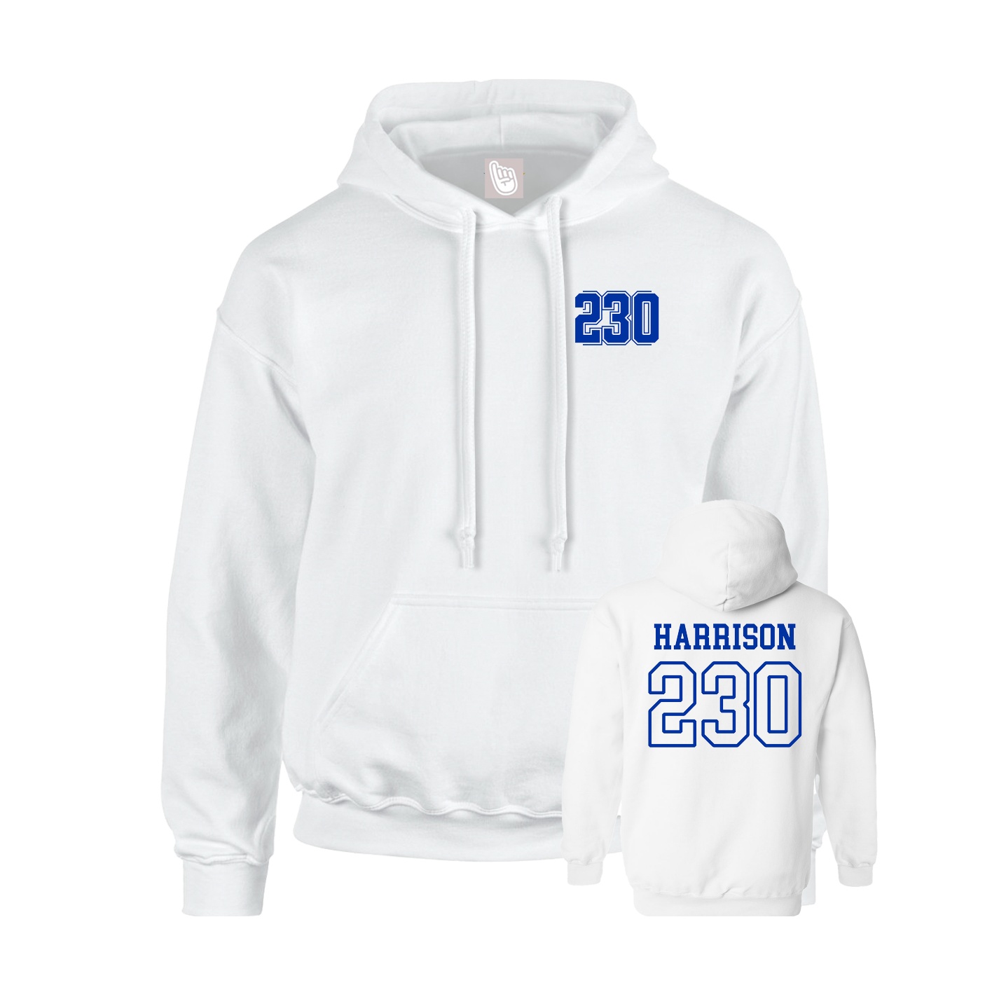 Hoodie — Chest Back in White
