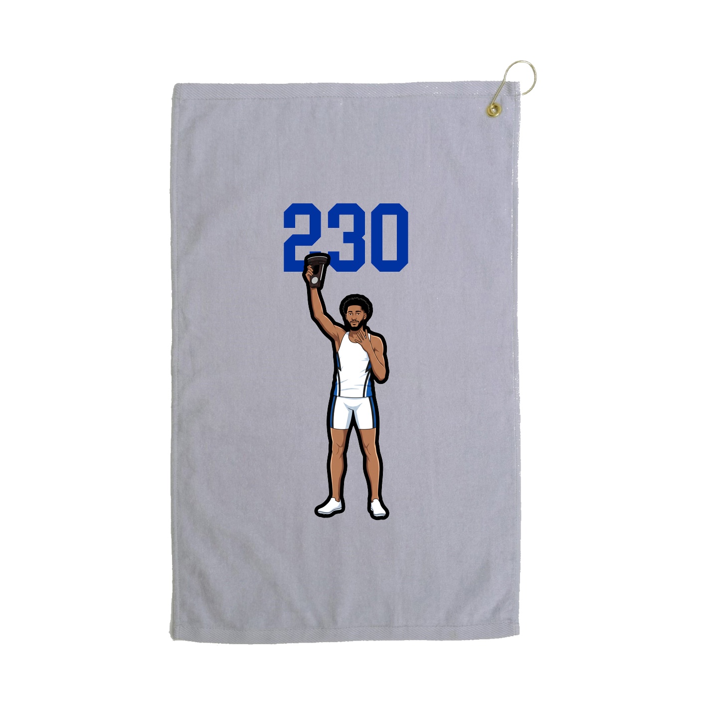 Golf Towel — Number Top in Grey