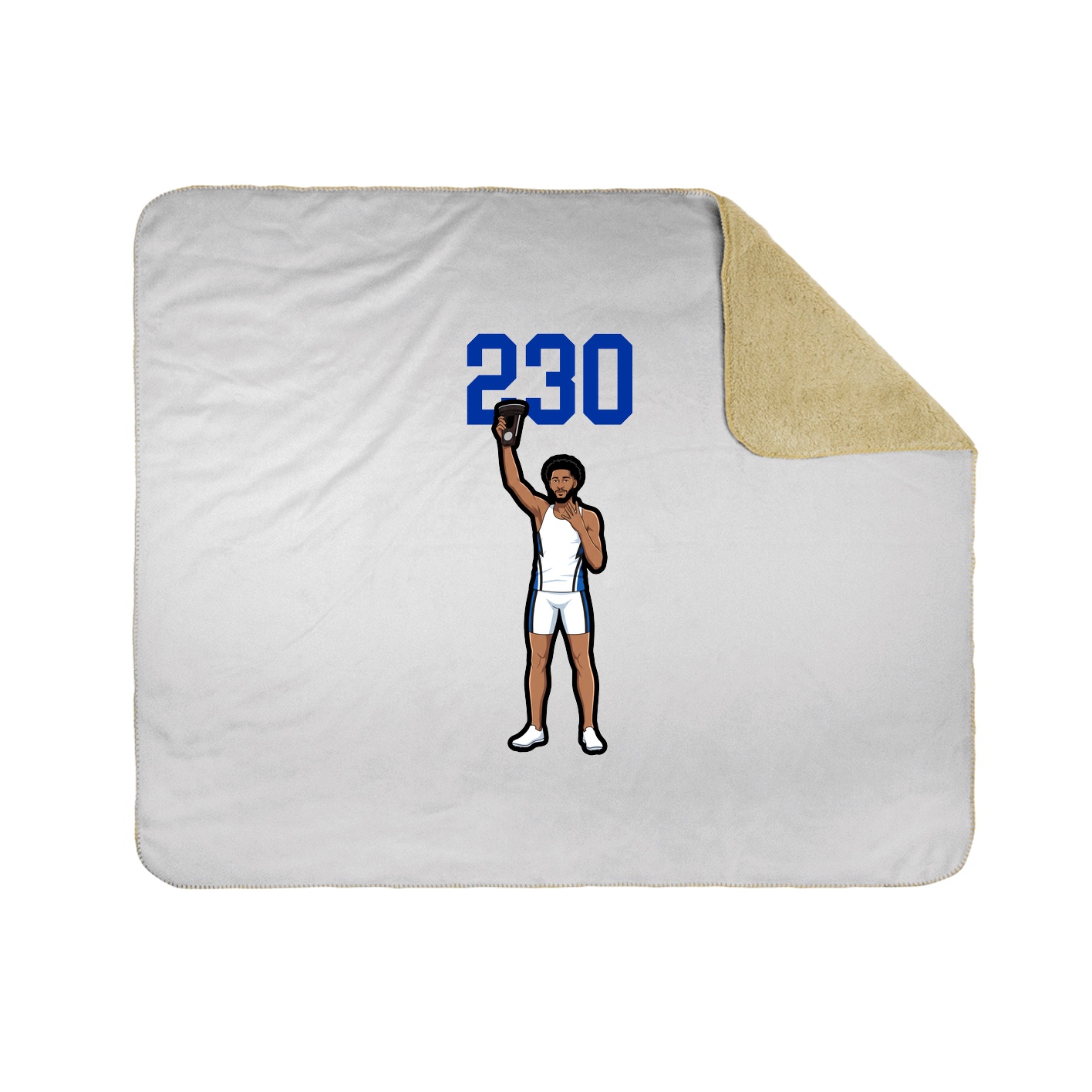 Throw Blanket — Number Top in White