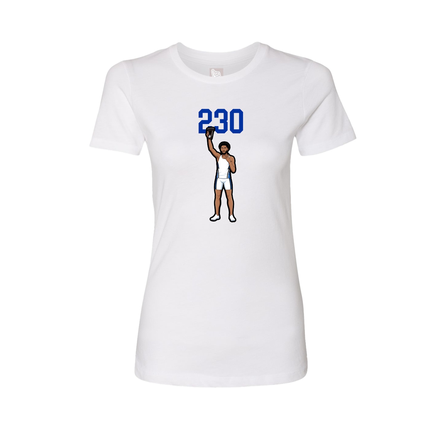Fitted Women's Tee — Number Top in White