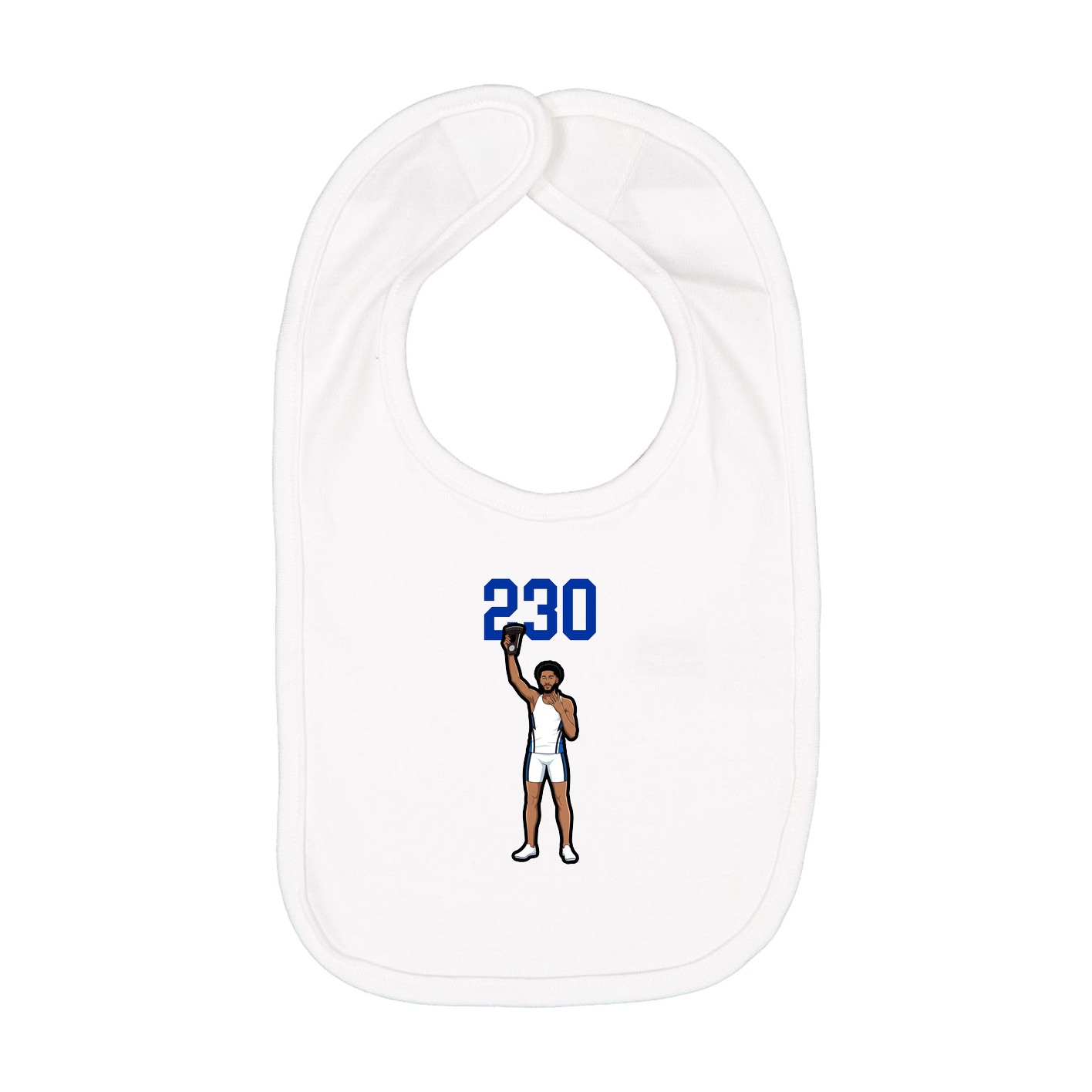 Infant Bib — Number Top in White