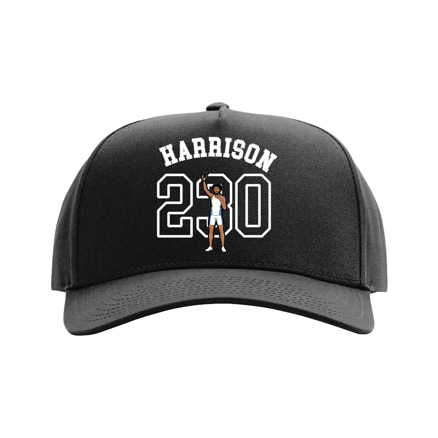 Full Fabric Five-Panel Champ Cap — Shirsey Arch in Black