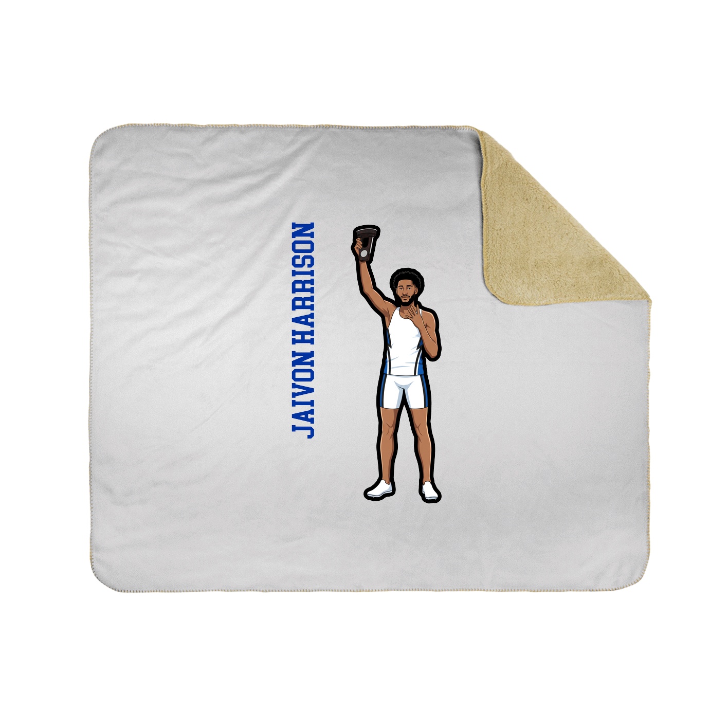 Throw Blanket — Name Vertical in White