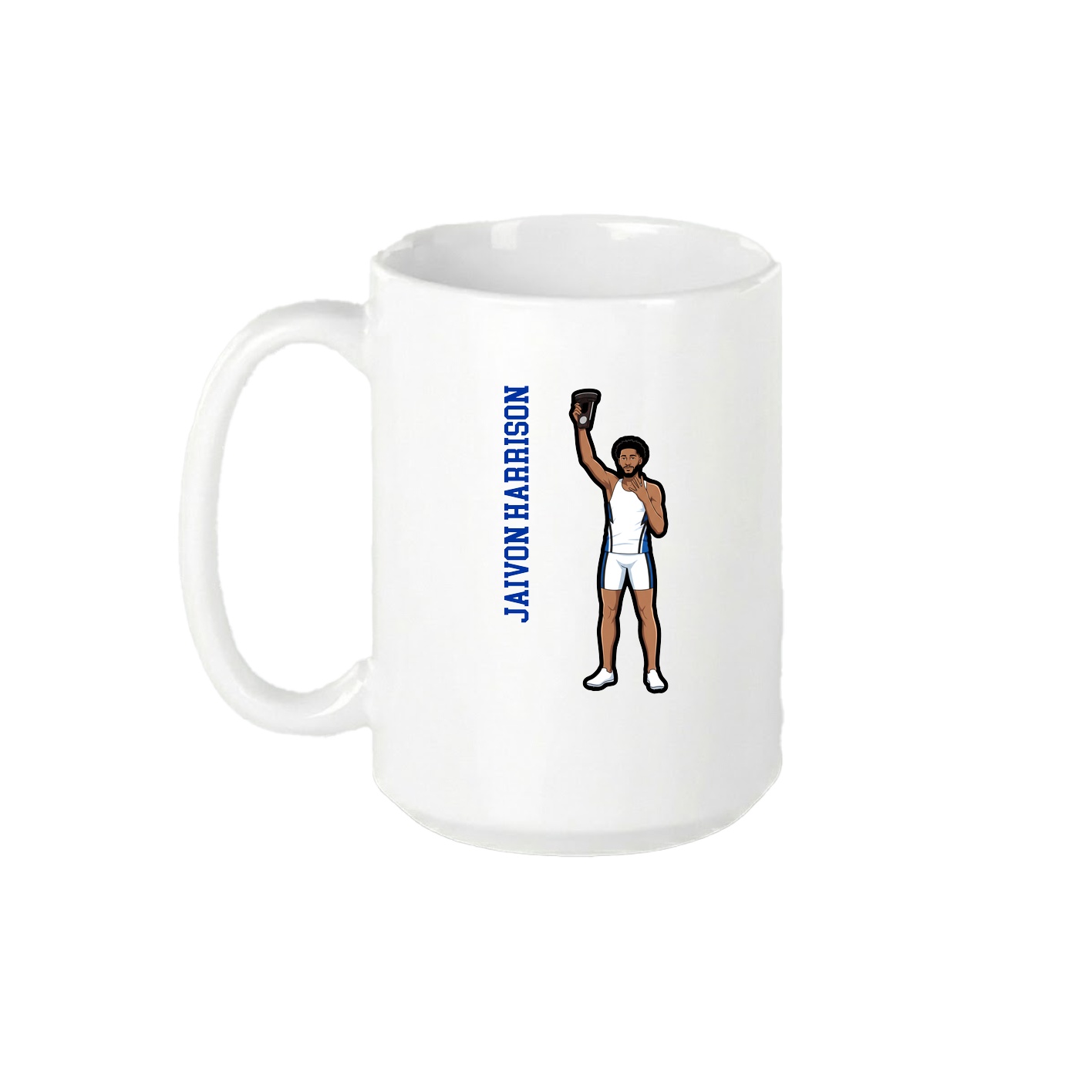 15oz Coffee Mug — Name Vertical in White