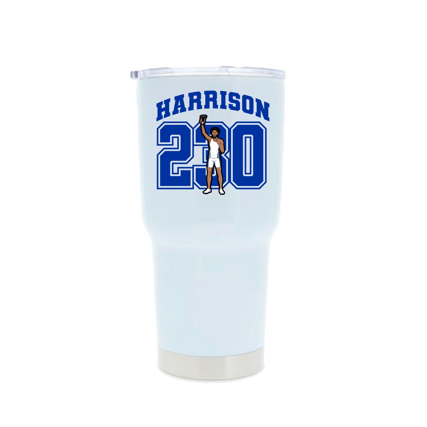 30oz Stainless Steel Tumbler — Number in White