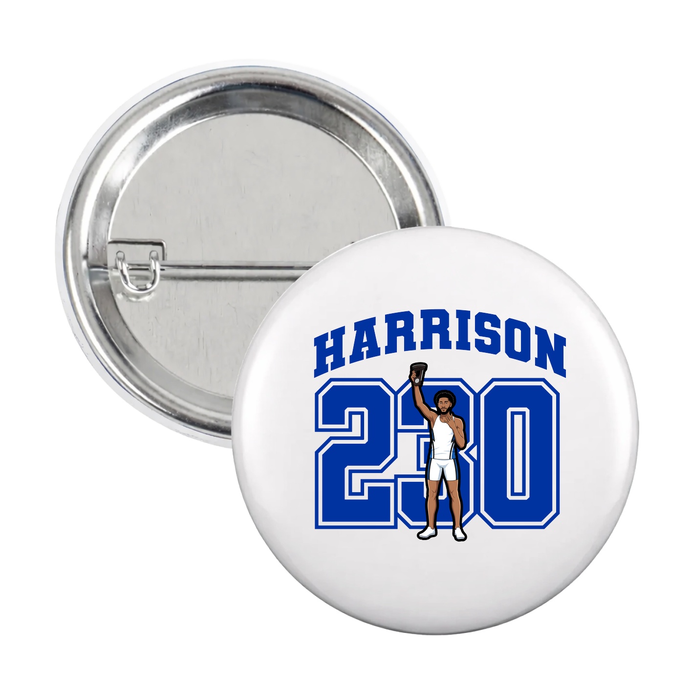 Game Day Button — Number in White