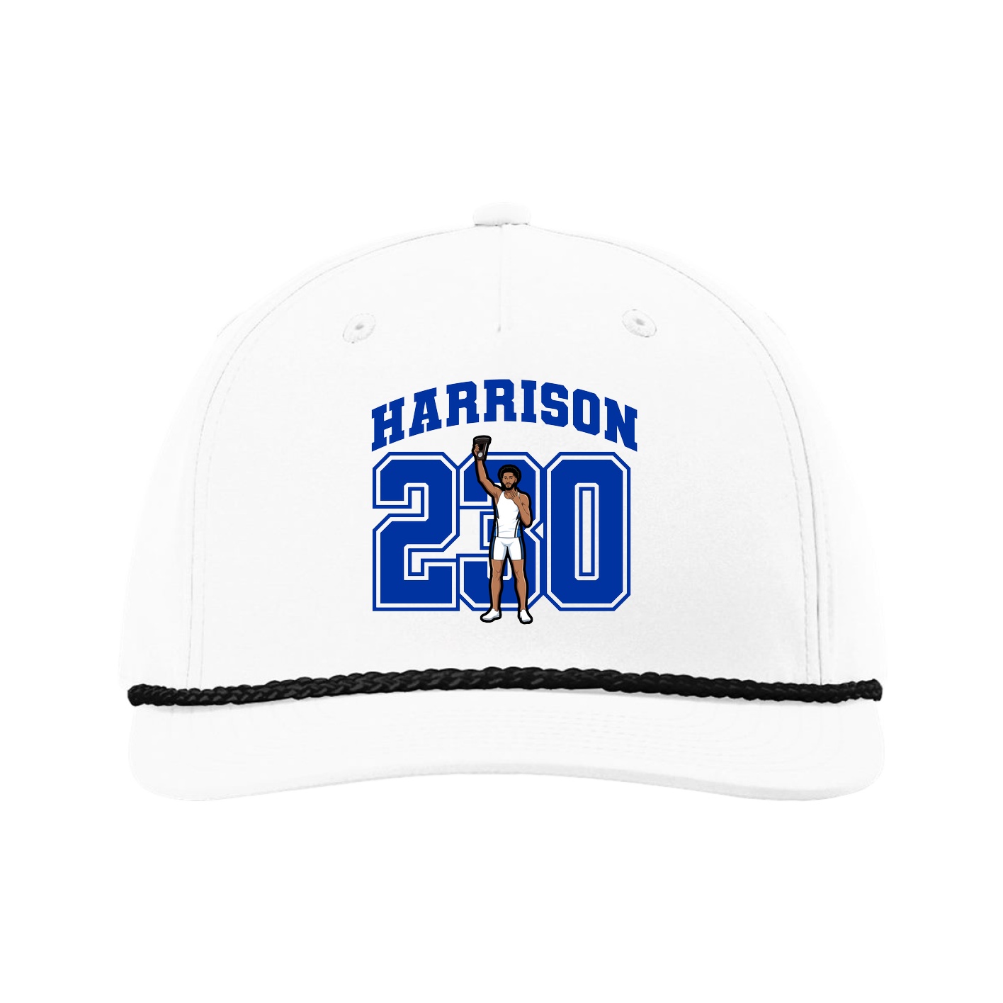 Five-Panel Classic Rope Cap — Number in White