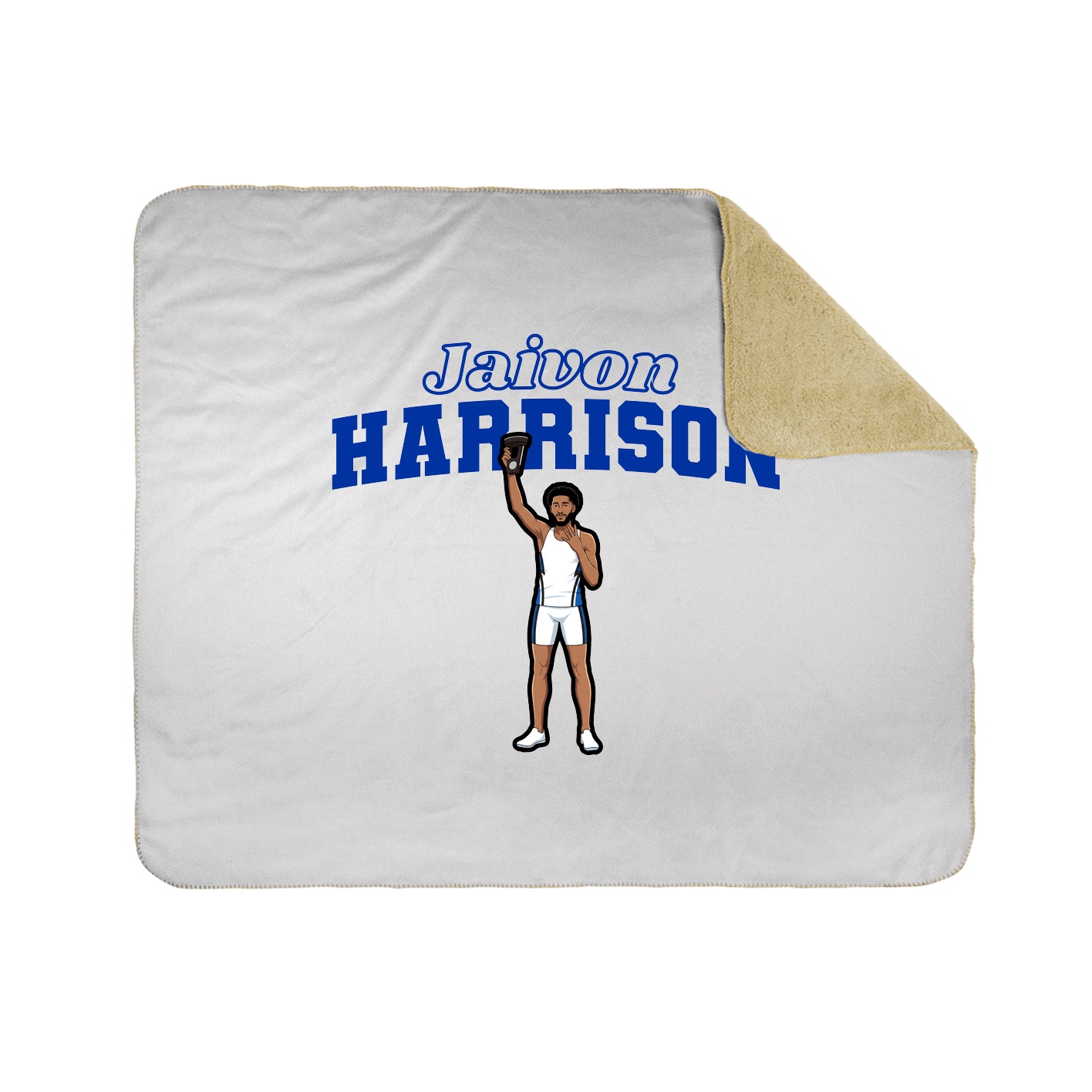 Throw Blanket — Name Arch in White