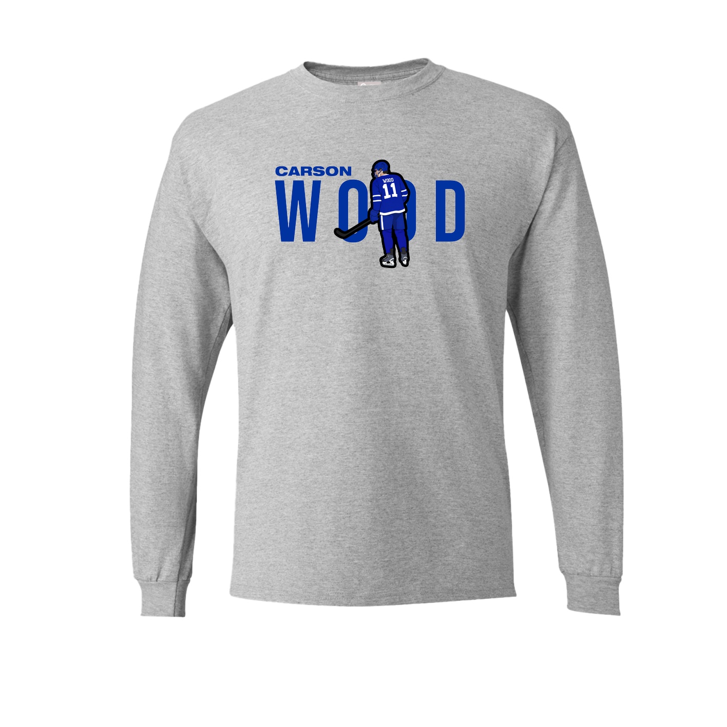 Long Sleeve Tee — Player Name in Grey