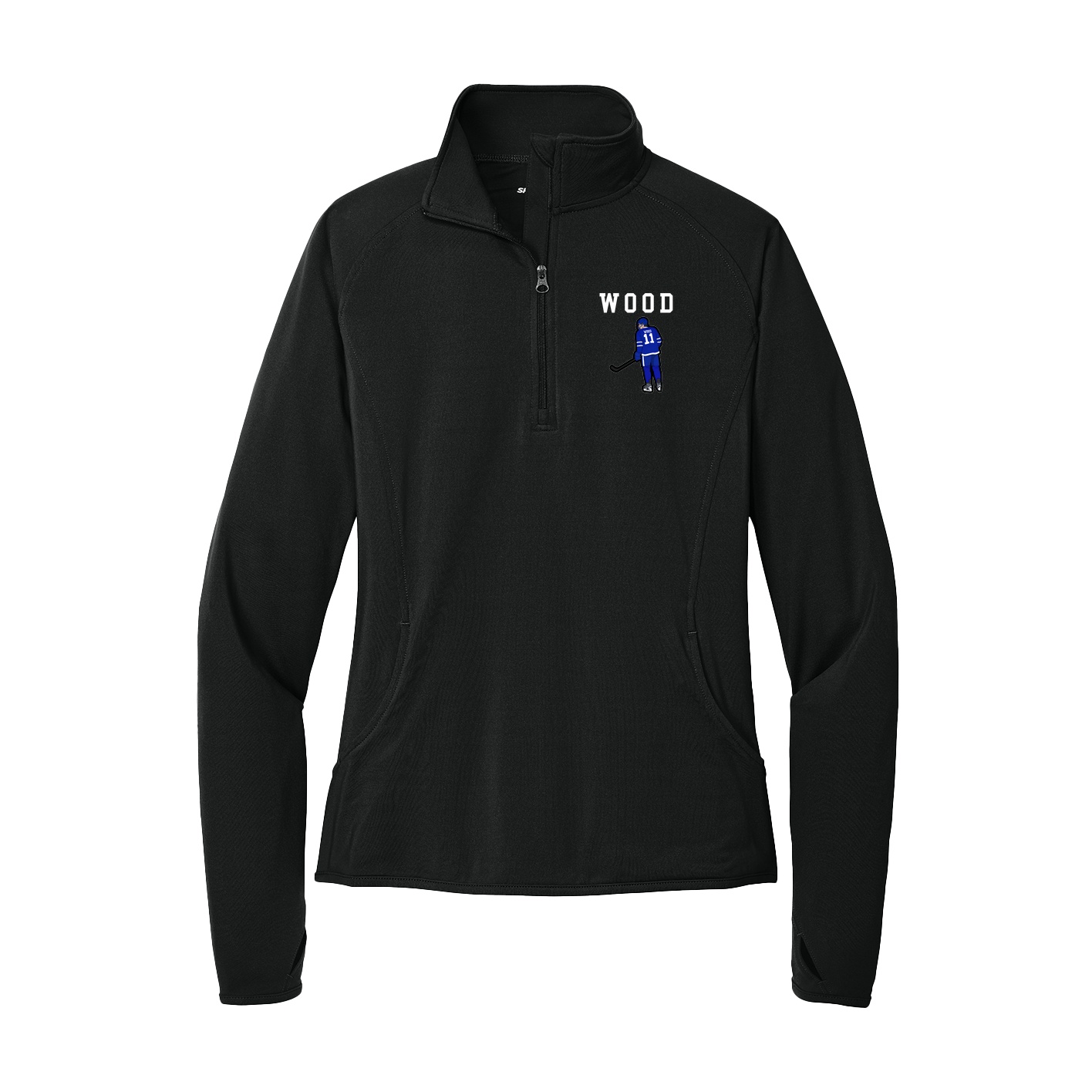 Women's Q-Zip Pullover — Shirsey in Black