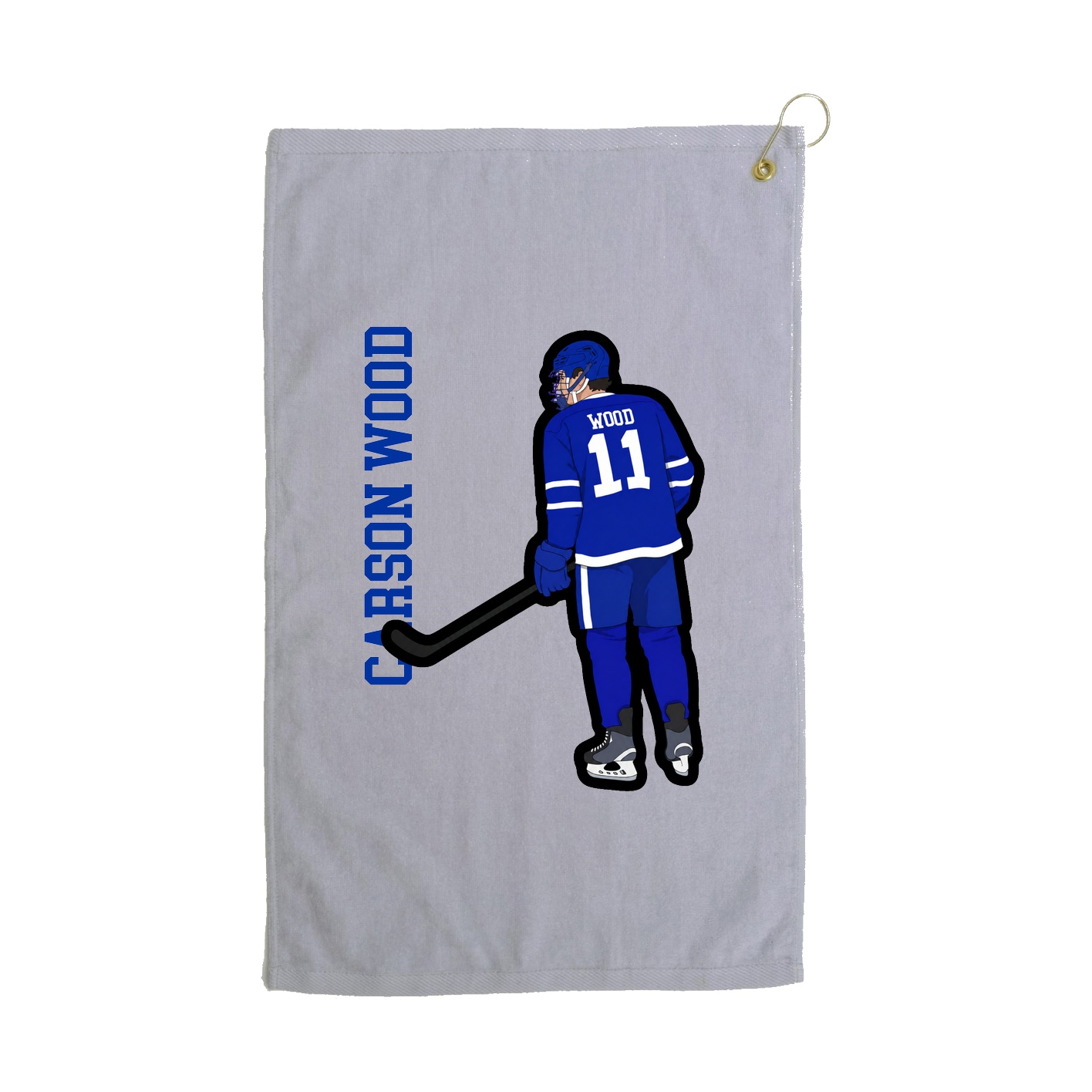 Golf Towel — Name Vertical in Grey