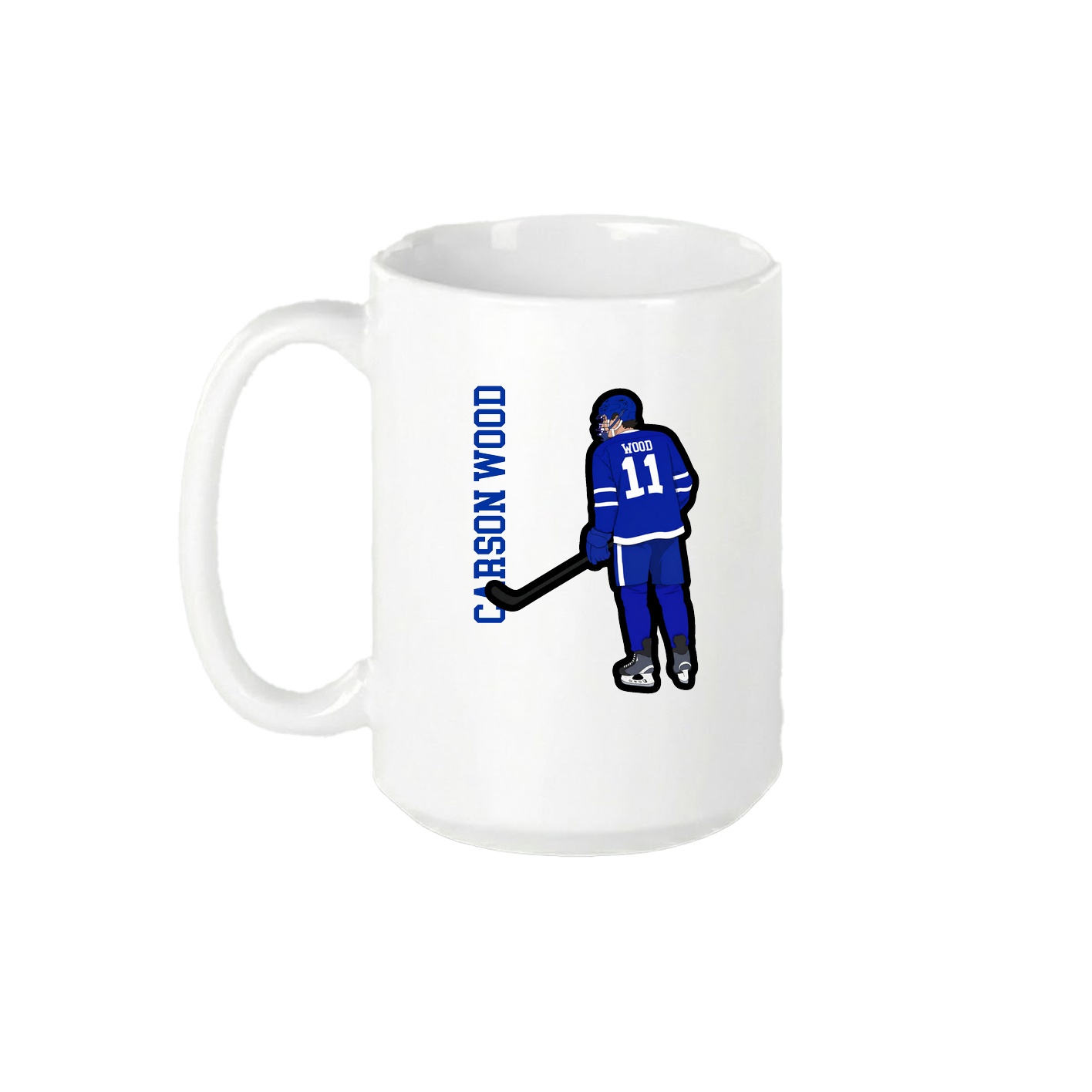 15oz Coffee Mug — Name Vertical in White