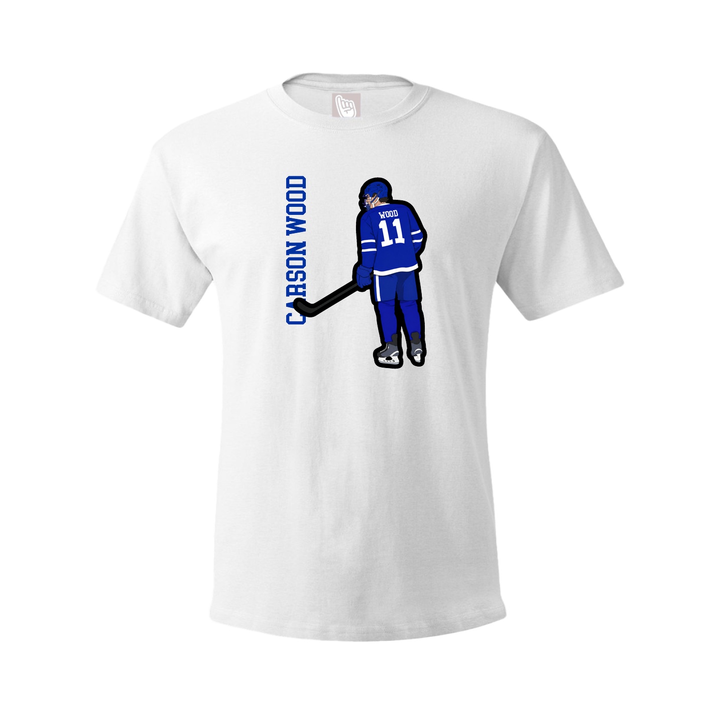 Youth Tee — Name Vertical in White