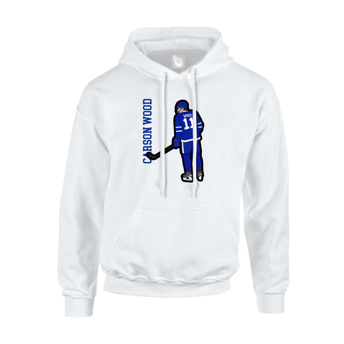 Hoodie — Name Vertical in White