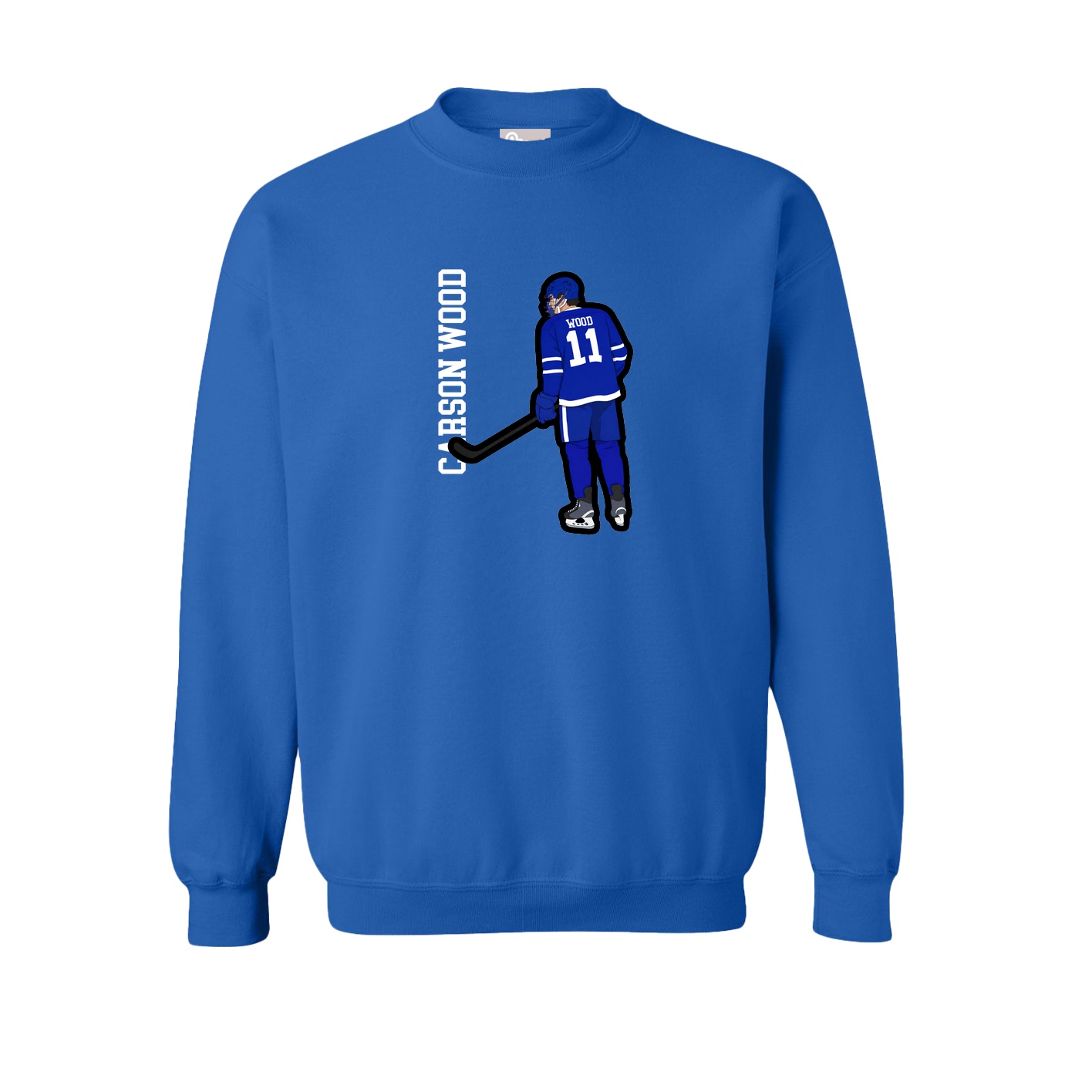 Fleece Crew — Name Vertical in Royal
