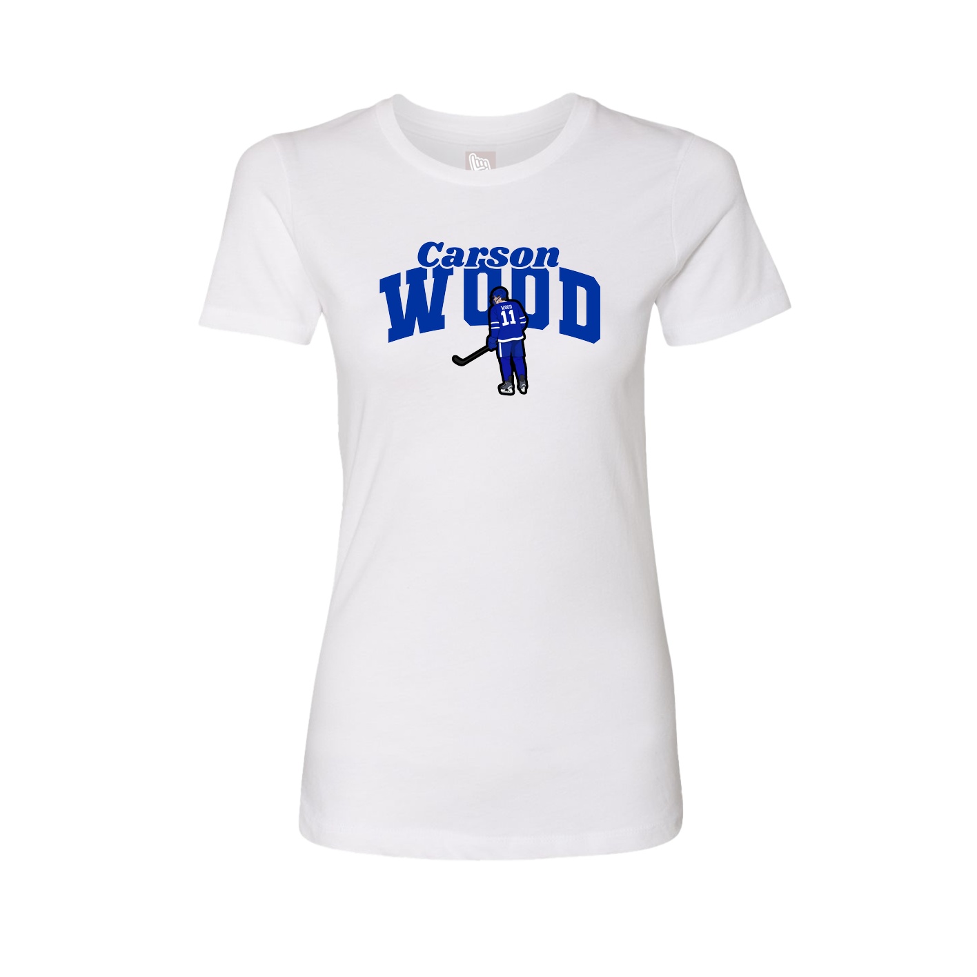 Fitted Women's Tee — Signature Arch in White