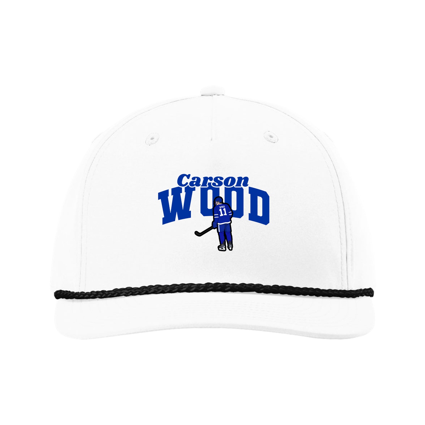 Five-Panel Classic Rope Cap — Signature Arch in White