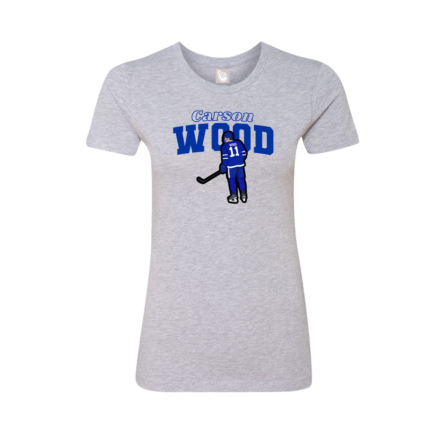 Fitted Women's Tee — Name Arch in Grey