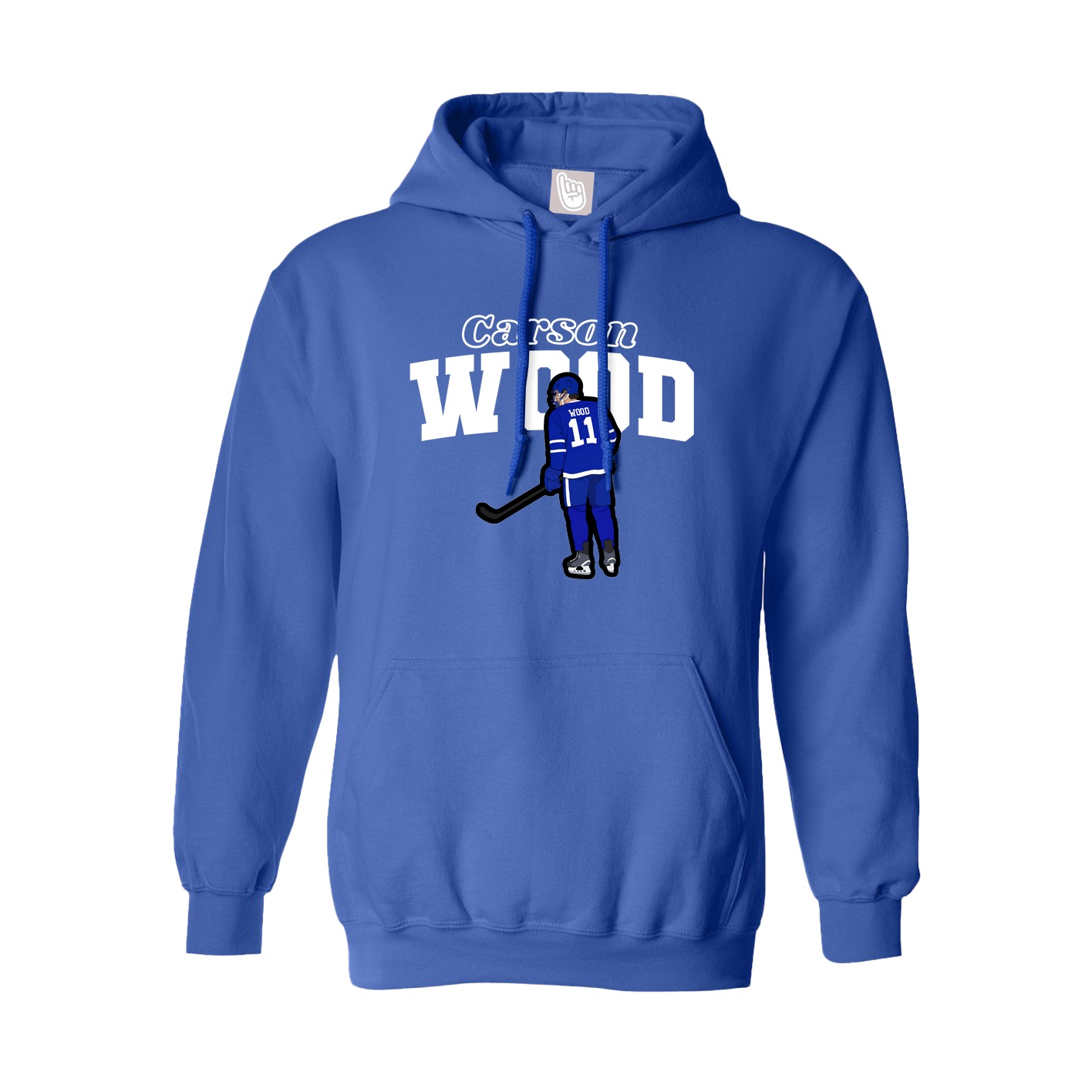Youth Hoodie — Name Arch in Royal