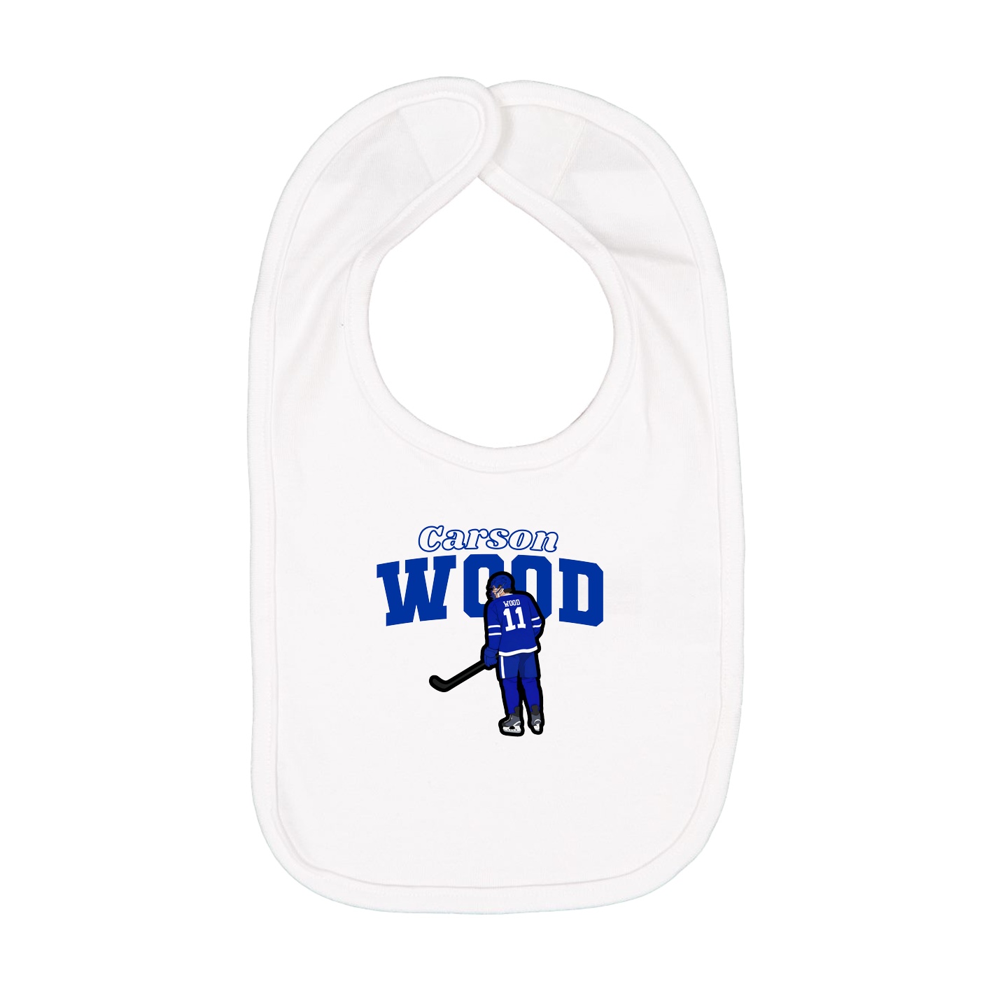Infant Bib — Name Arch in White