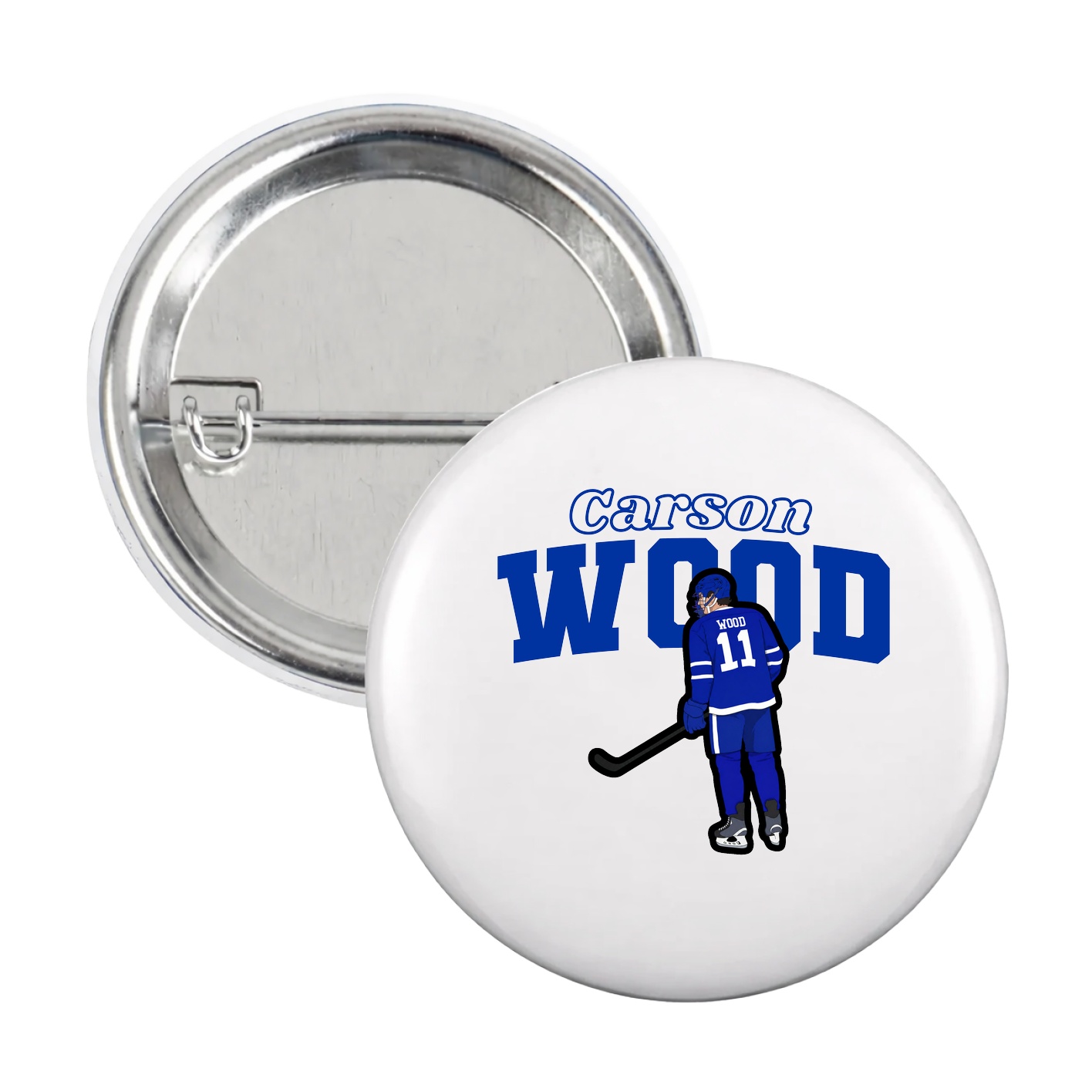 Game Day Button — Name Arch in White
