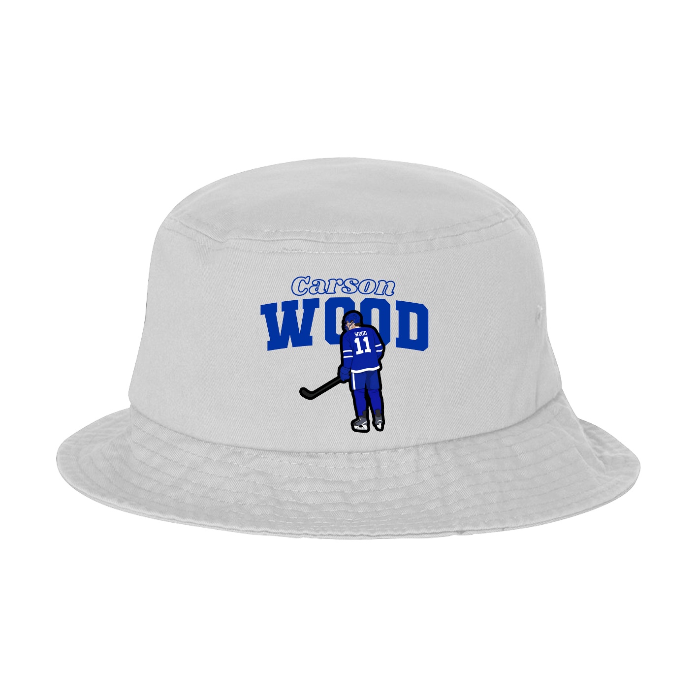 Bucket Cap — Name Arch in White