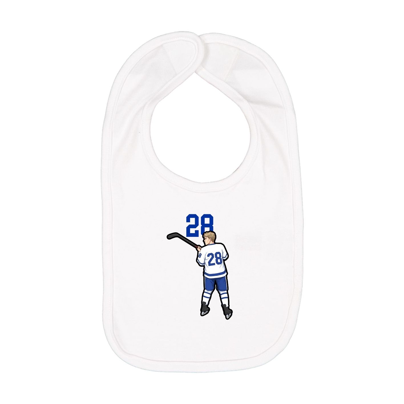 Infant Bib — Number Top in White