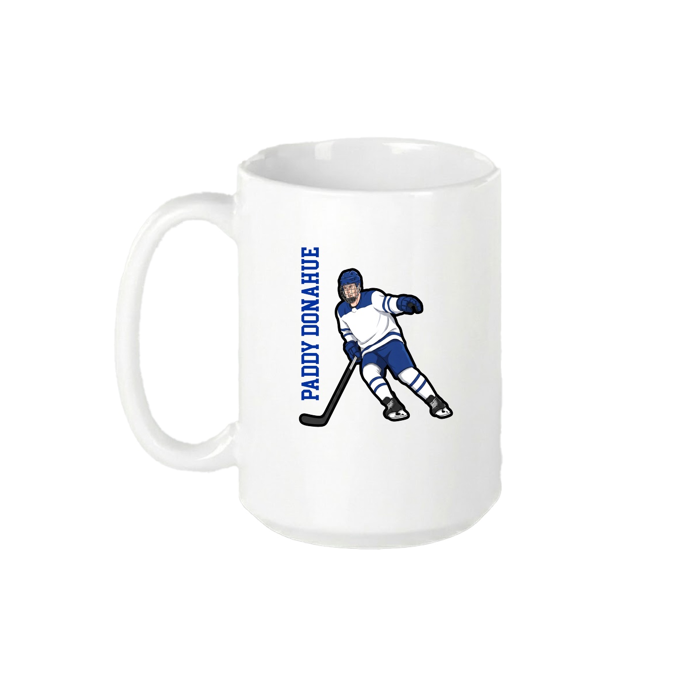 15oz Coffee Mug — Name Vertical in White