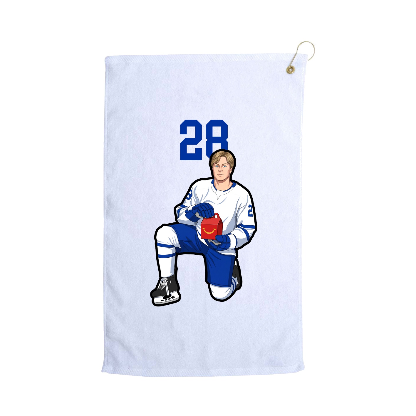Golf Towel — Number Top in White