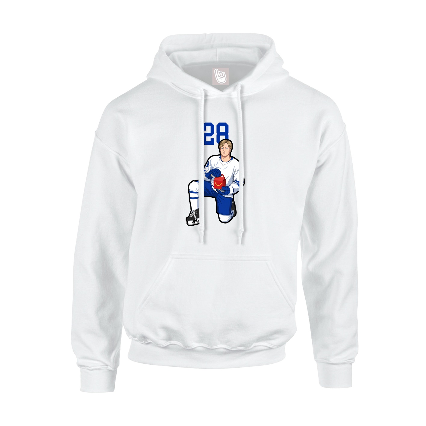 Youth Hoodie — Number Top in White