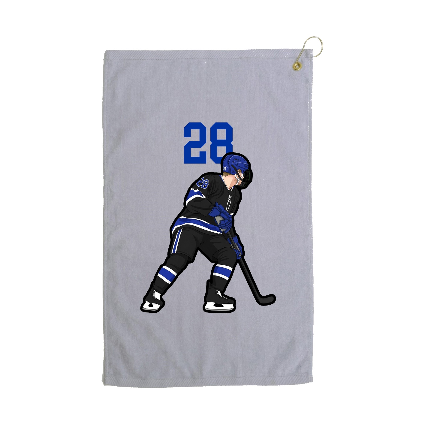Golf Towel — Number Top in Grey