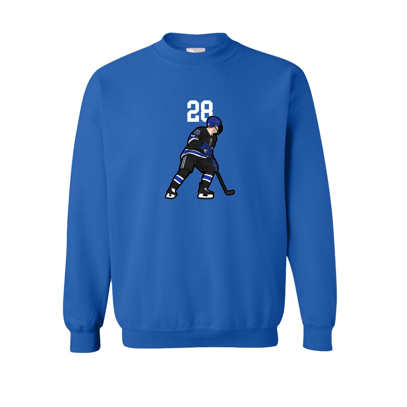 Fleece Crew — Number Top in Royal