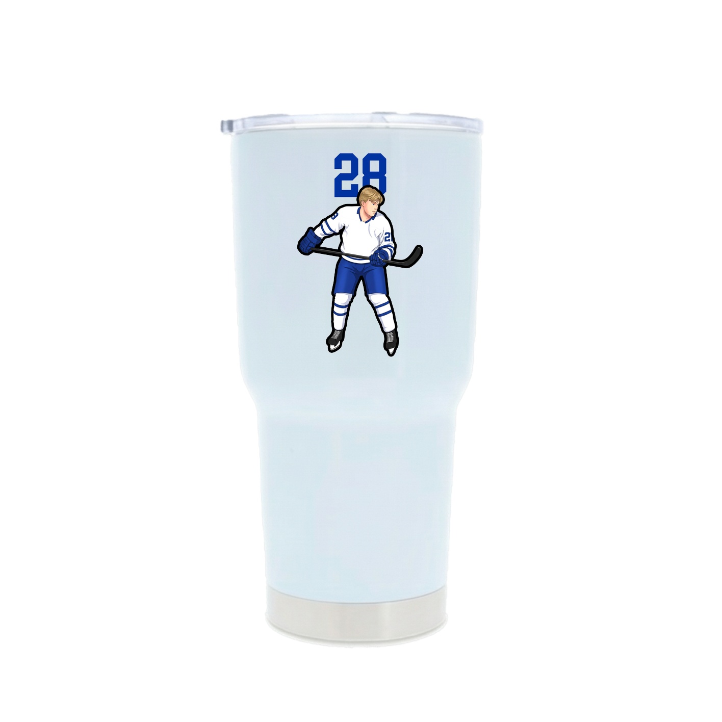 30oz Stainless Steel Tumbler — Number Top in White
