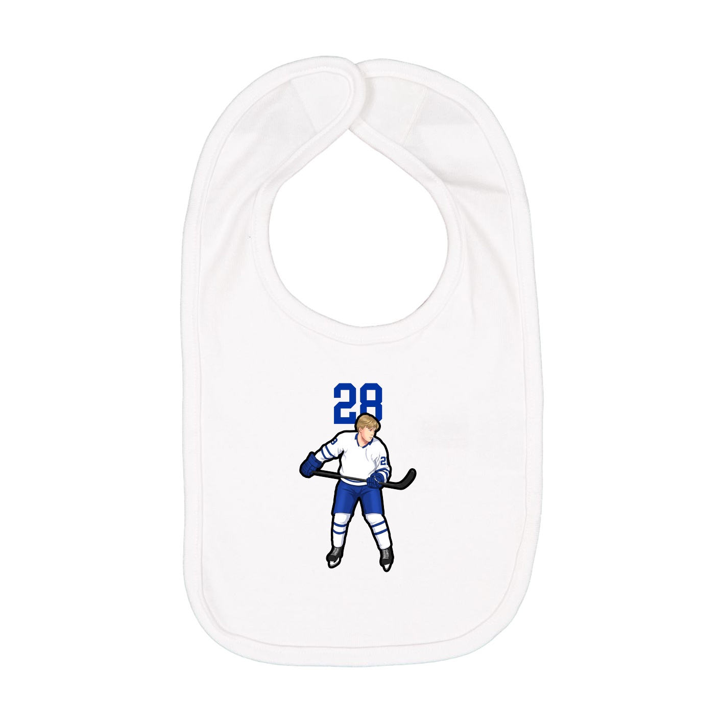 Infant Bib — Number Top in White
