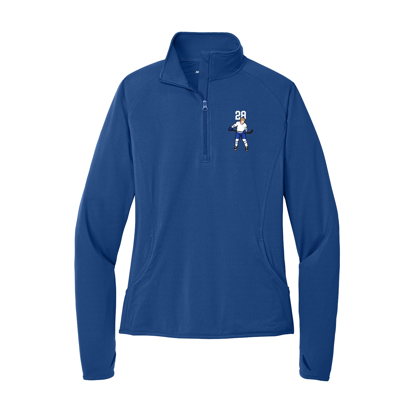 Women's Q-Zip Pullover — Number Top in Royal