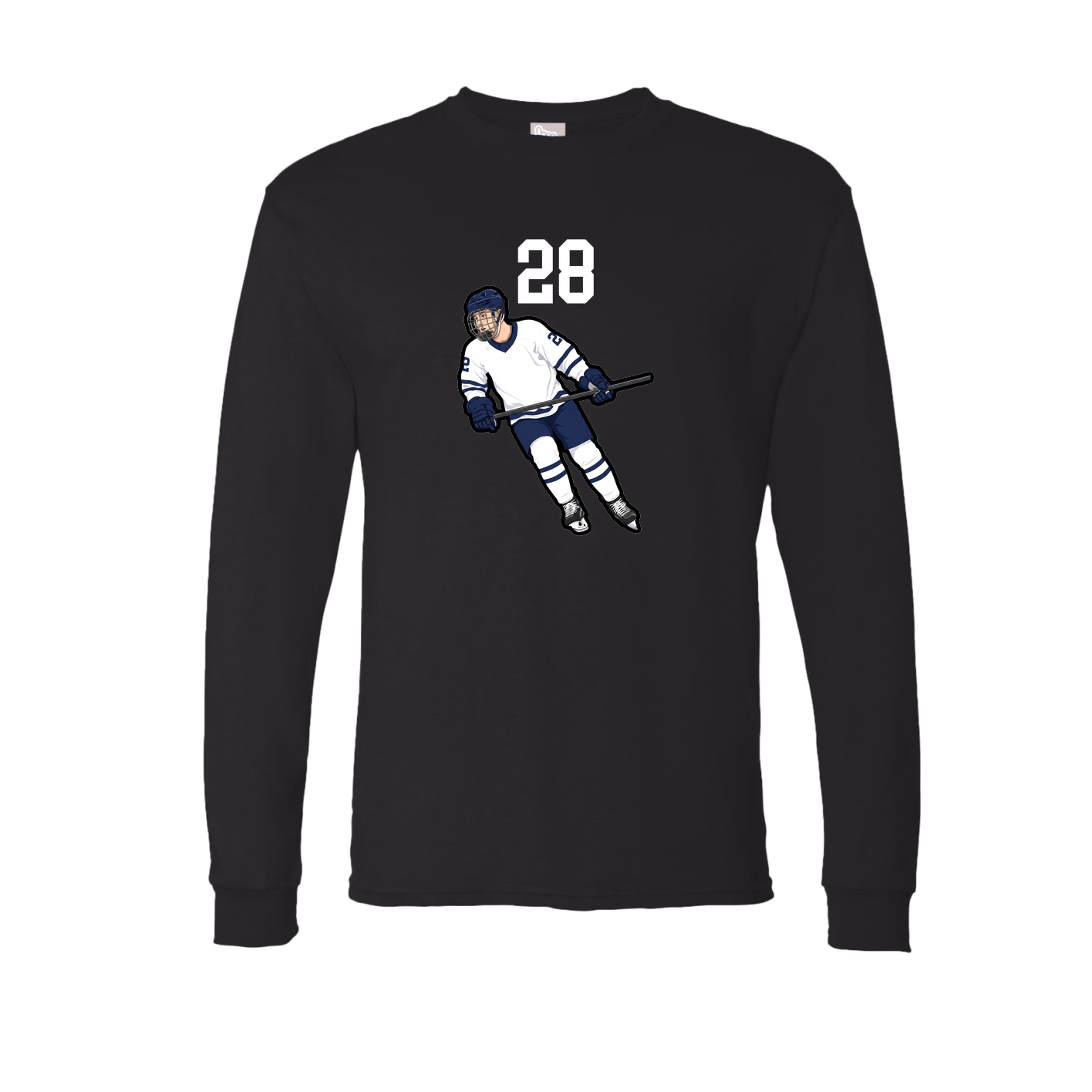 Long Sleeve Tee — Number Top in Black