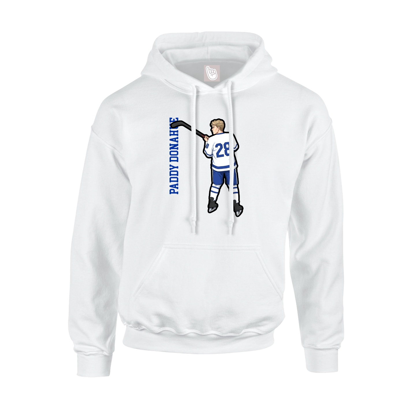 Hoodie — Name Vertical in White