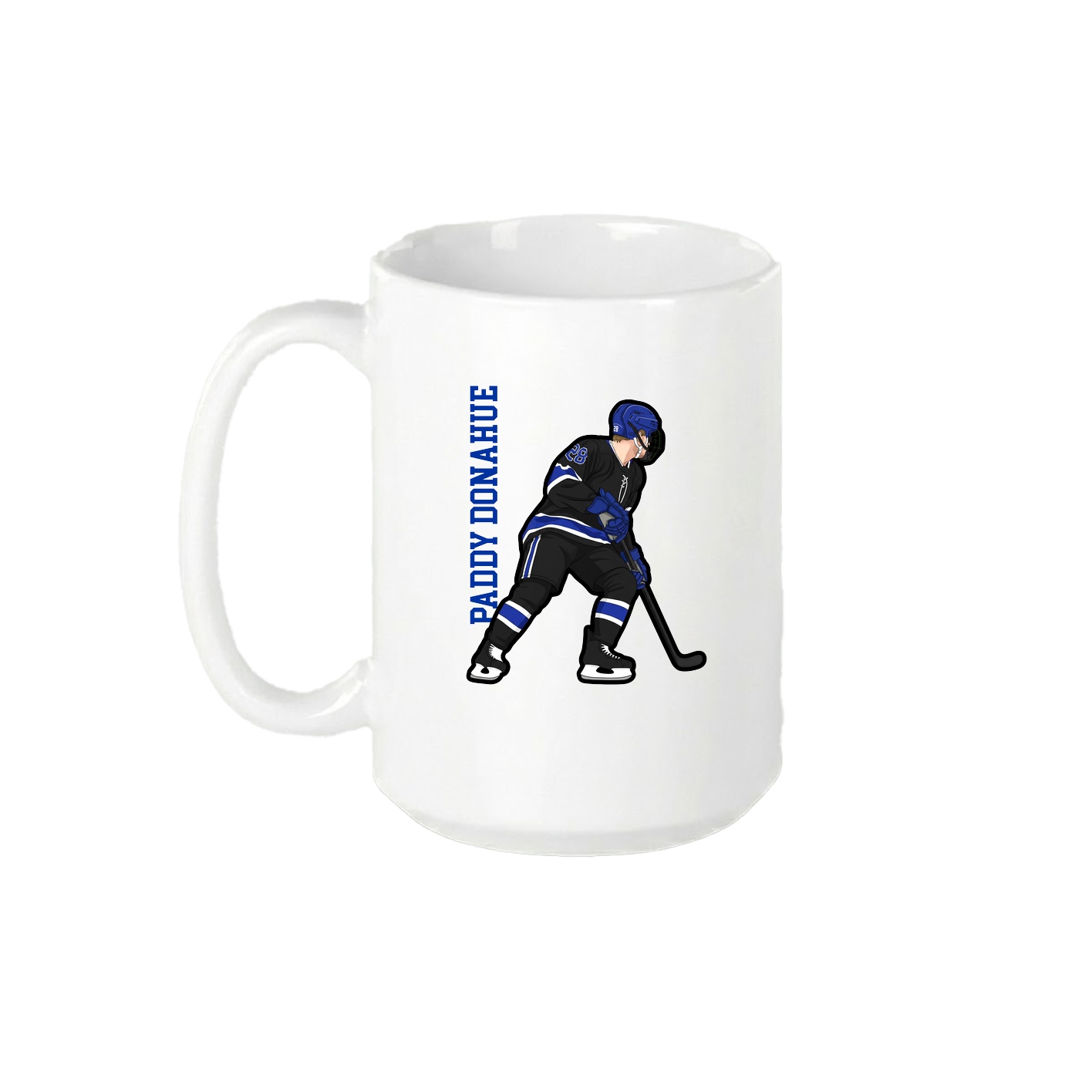 15oz Coffee Mug — Name Vertical in White