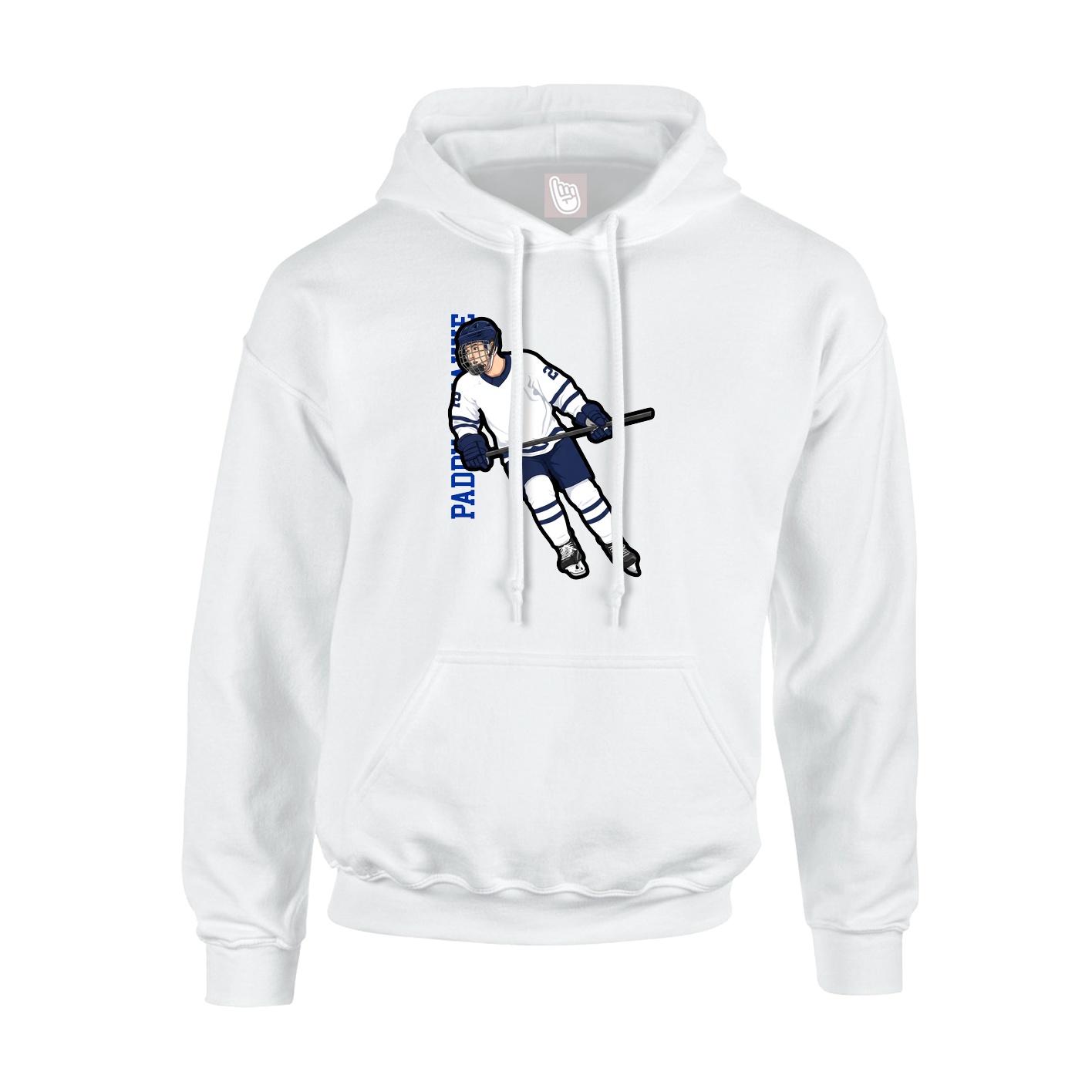 Youth Hoodie — Name Vertical in White