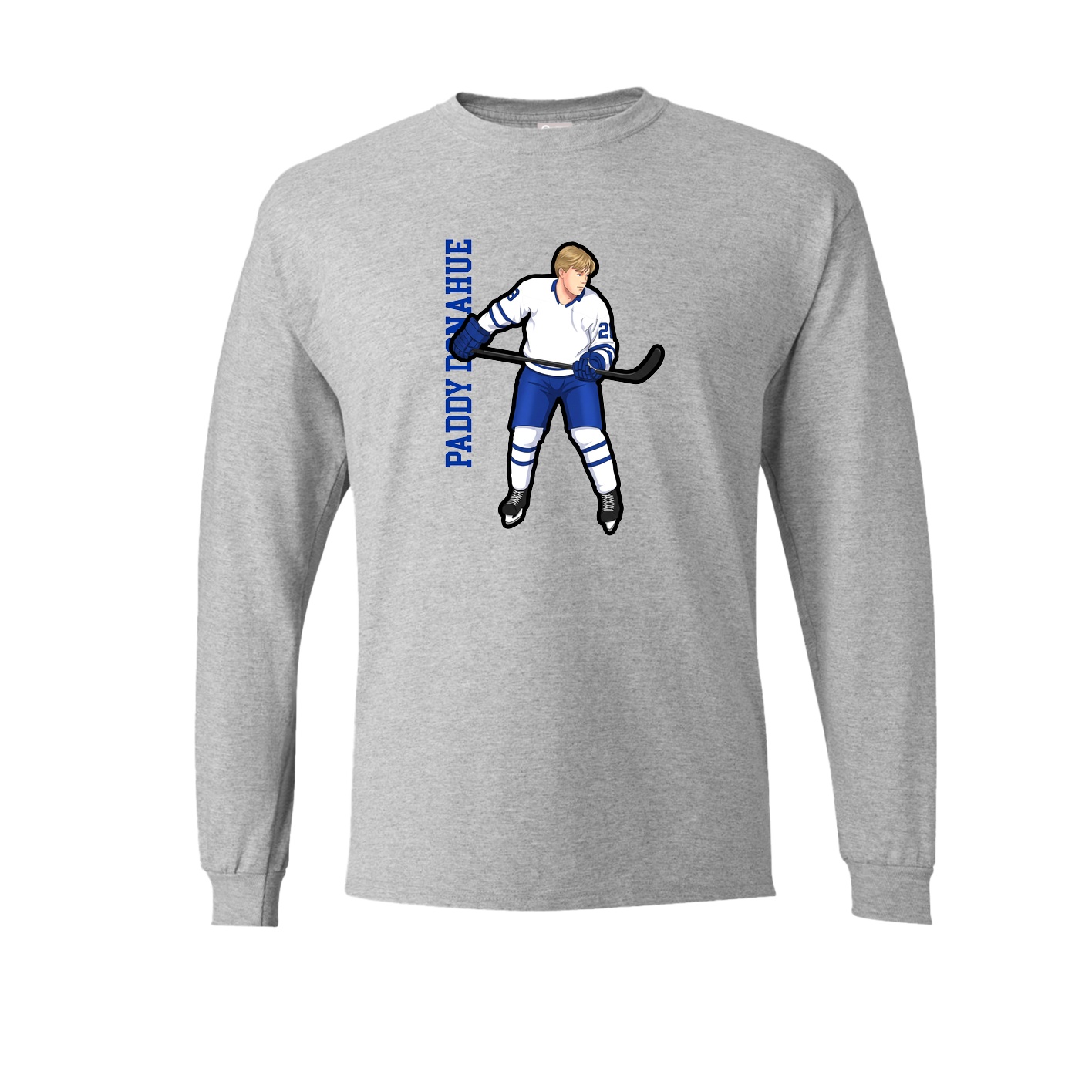 Long Sleeve Tee — Name Vertical in Grey