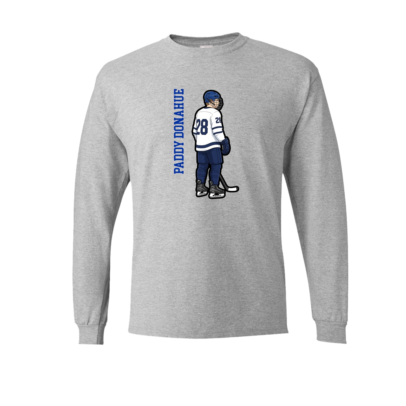 Long Sleeve Tee — Name Vertical in Grey