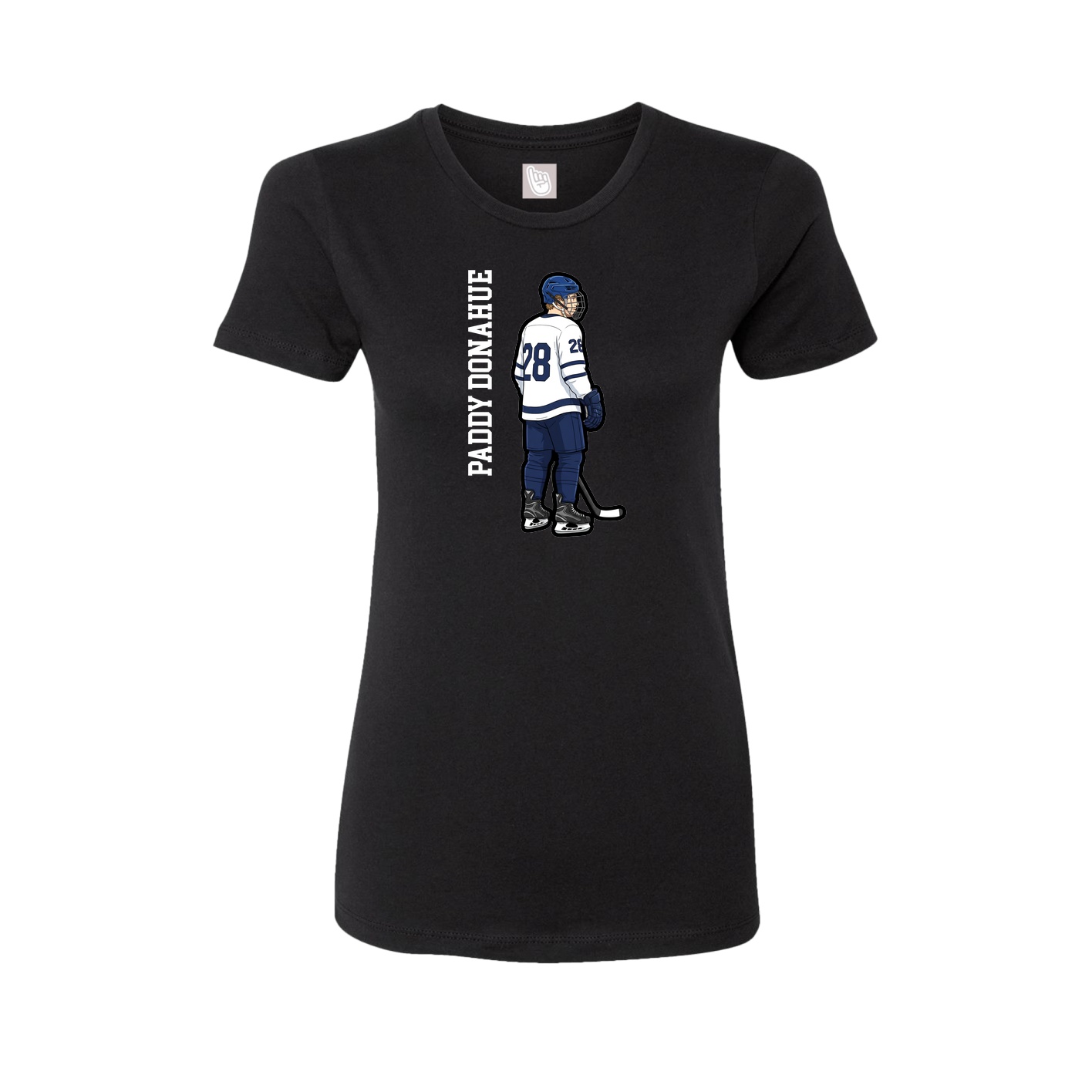 Womens Tee — Name Vertical in Black