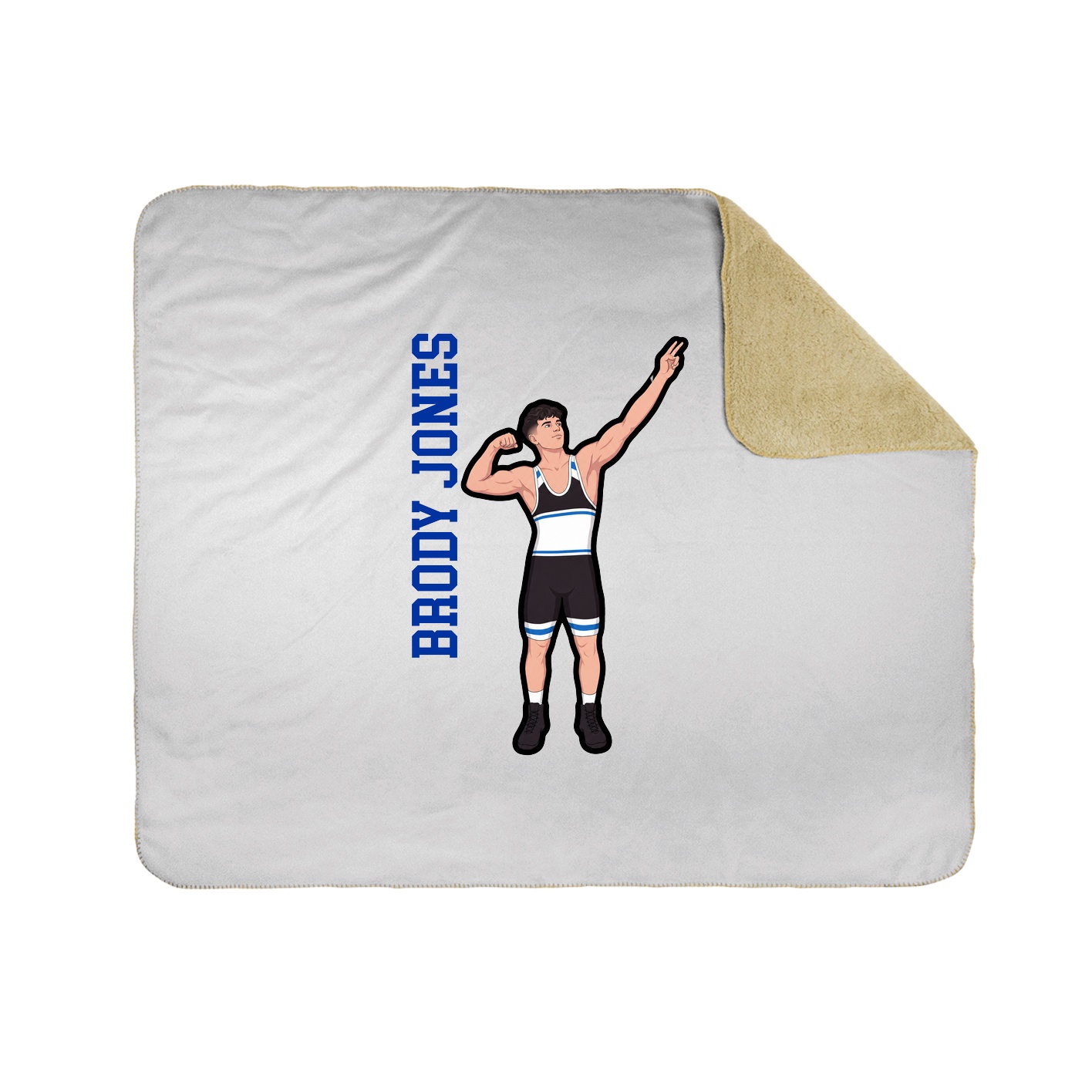 Throw Blanket — Name Vertical in White
