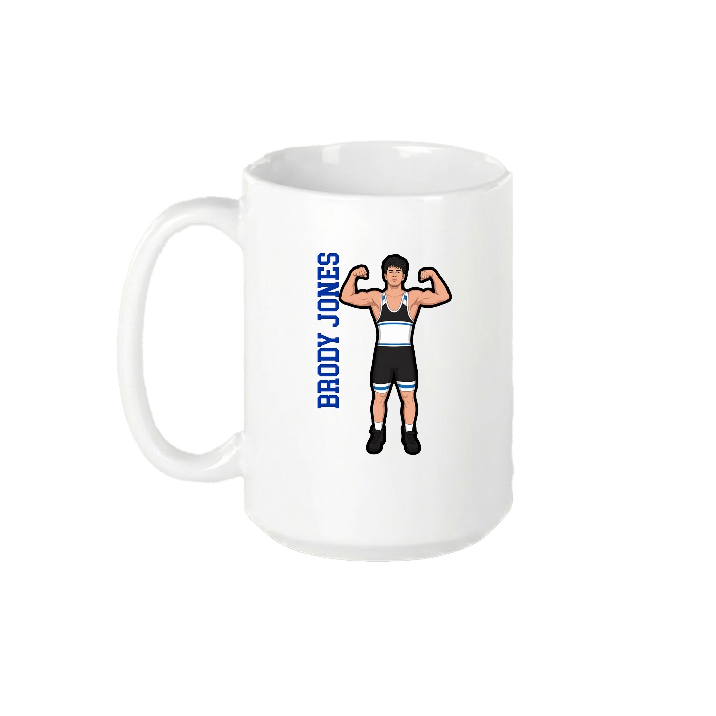 15oz Coffee Mug — Name Vertical in White