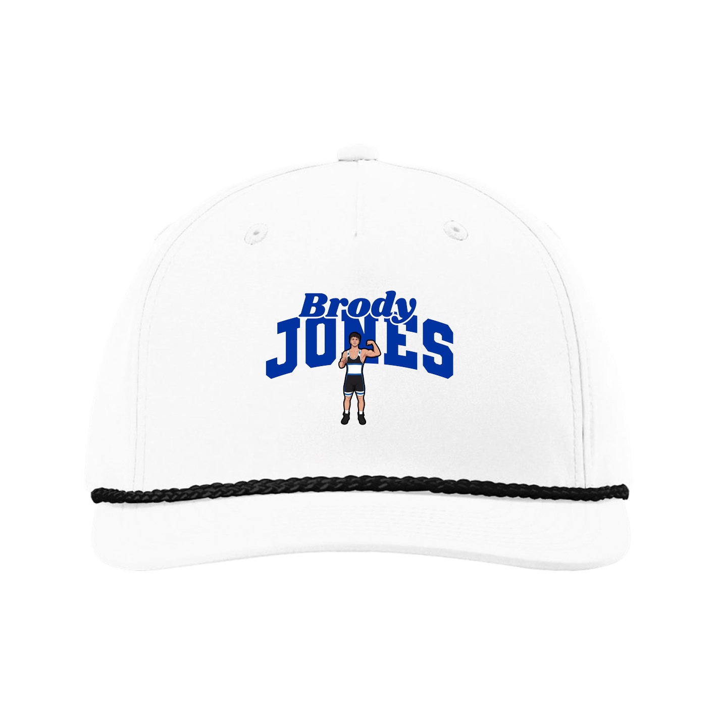 Five-Panel Classic Rope Cap — Signature Arch in White